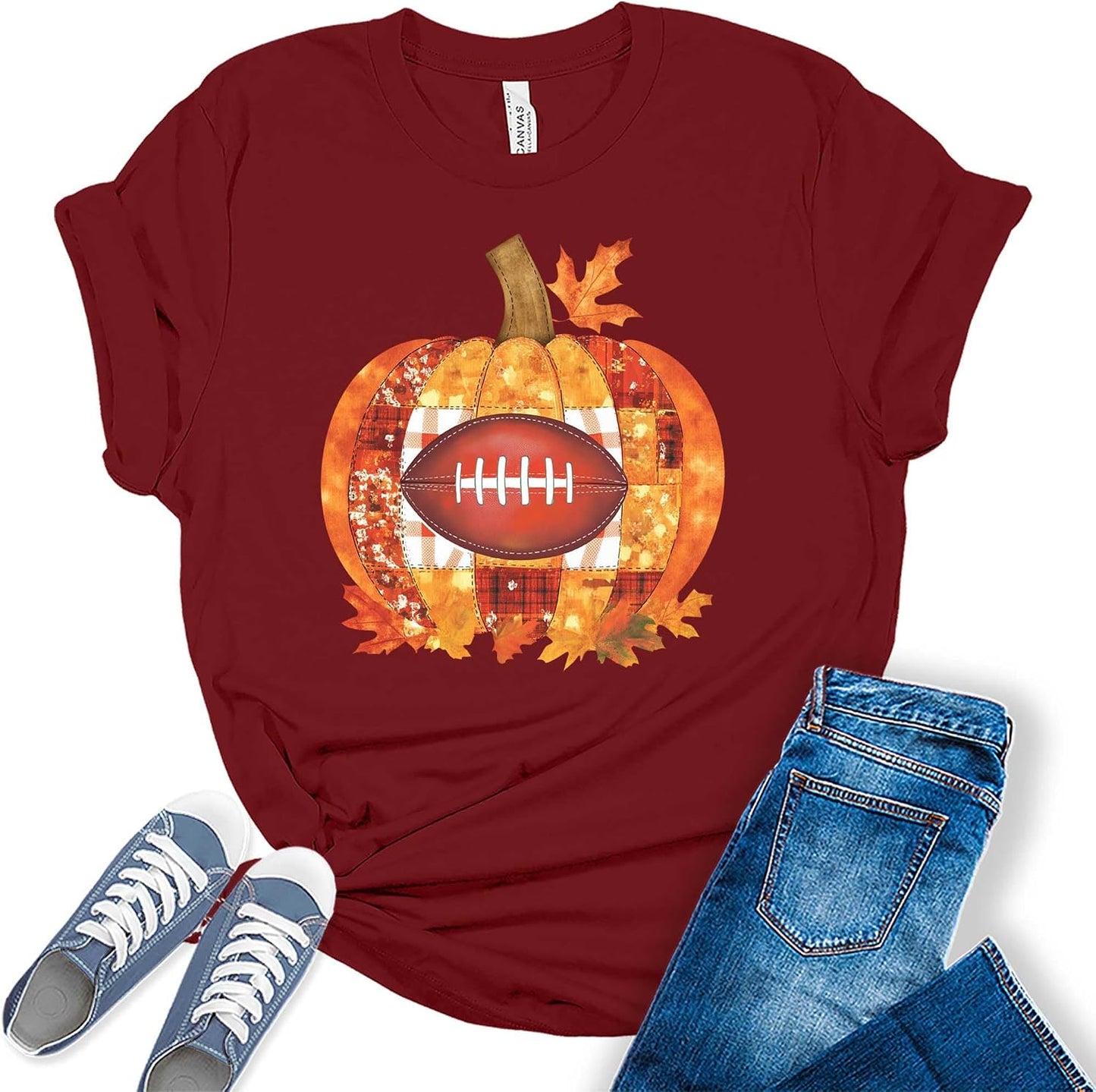 Football Shirts for Women Touchdown Season Tshirt Cute Leopard Bleach Print Fall Graphic Tees