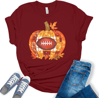 Football Shirts for Women Touchdown Season Tshirt Cute Leopard Bleach Print Fall Graphic Tees