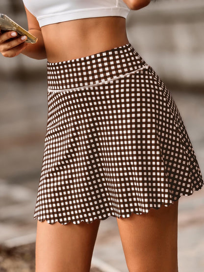 Aoysky Womens Plaid Skirt