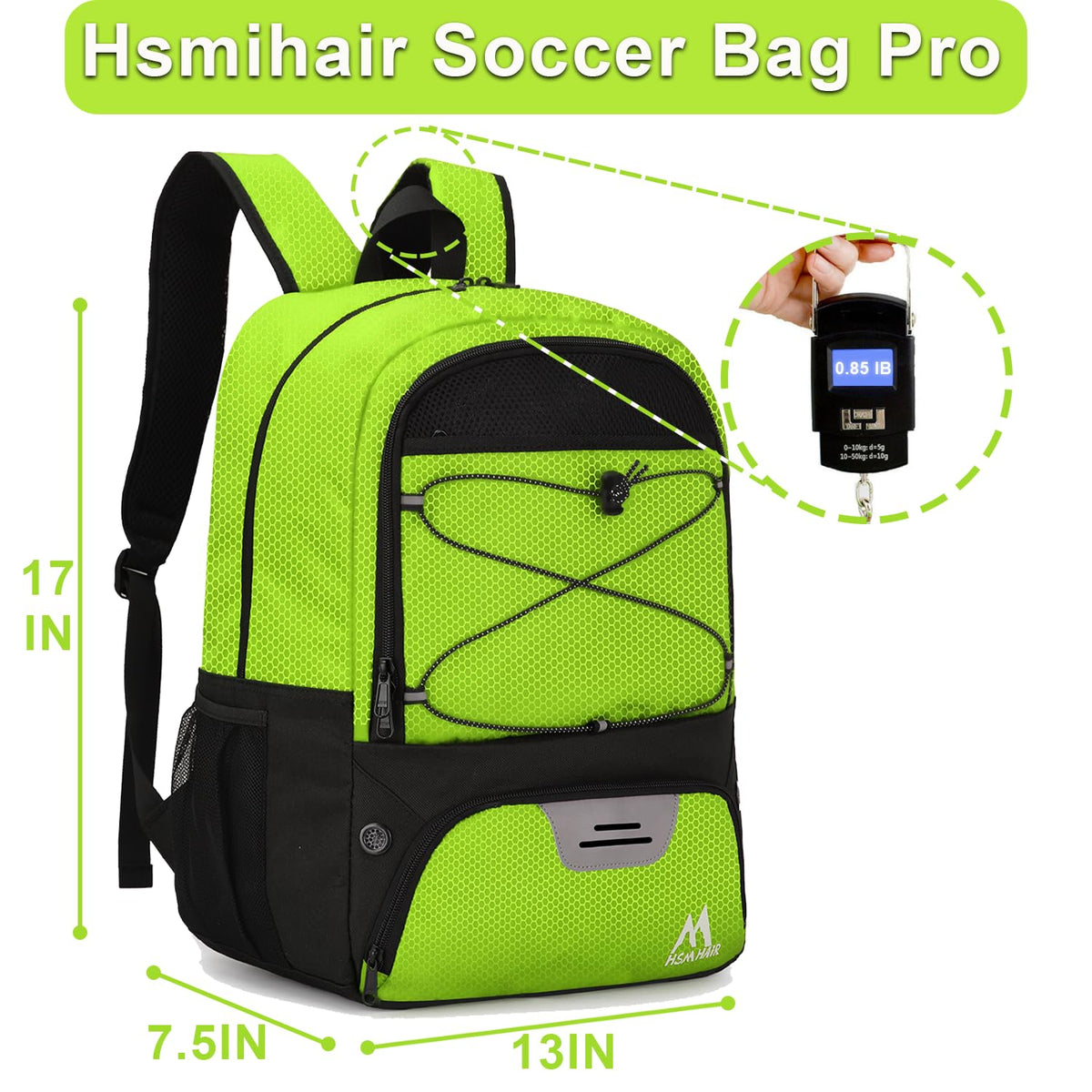 Hsmihair Soccer Bag,Youth Soccer Backpack with Ball and Cleat Compartment