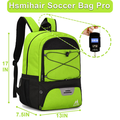 Hsmihair Soccer Bag,Youth Soccer Backpack with Ball and Cleat Compartment