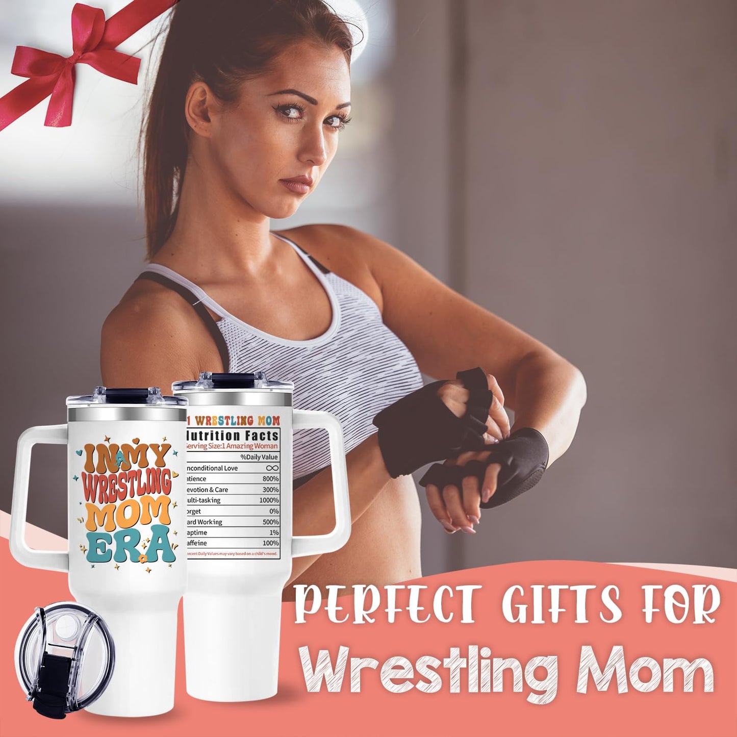 40oz Baseball Mom Tumbler, Christmas Holiday Gifts for Baseball Lovers