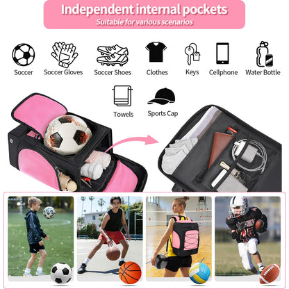 Soccer Backpack,Soccer Bag with Ball Holder and Shoe Compartment