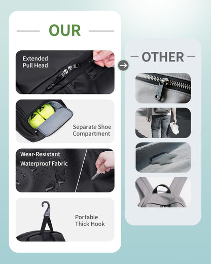 sportsnew Waterproof Pickleball Bag Men Women W/Shoe Compartment Fence Hook
