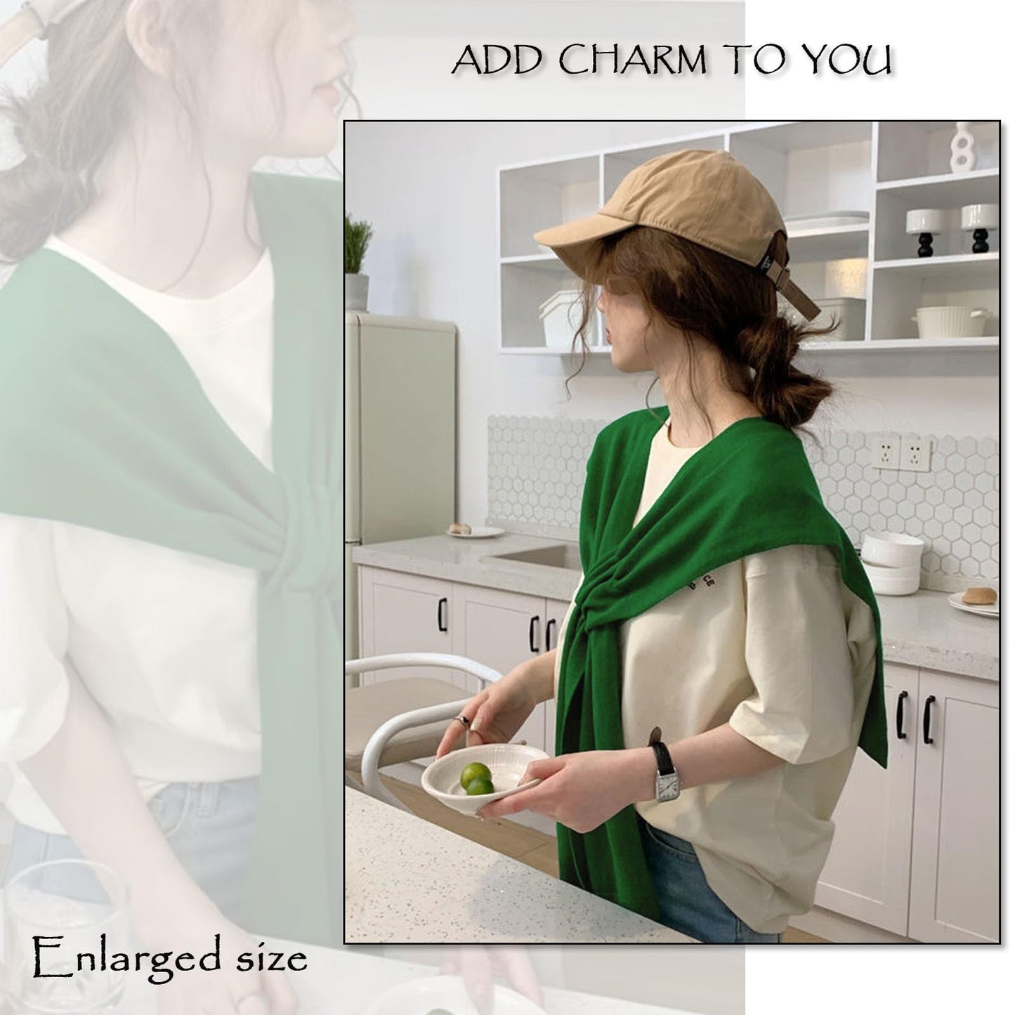 huablo Women's Fashion Knitted Shawl