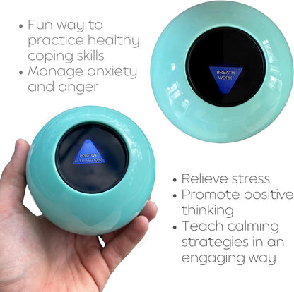 The Calm Ball – Therapist-Designed Coping Skills Magic 8 Ball with 20 Calming Strategies & Guidebook – Emotional Regulation Tool & Mental Health Gift for Teens, Adults, Therapists & Classrooms