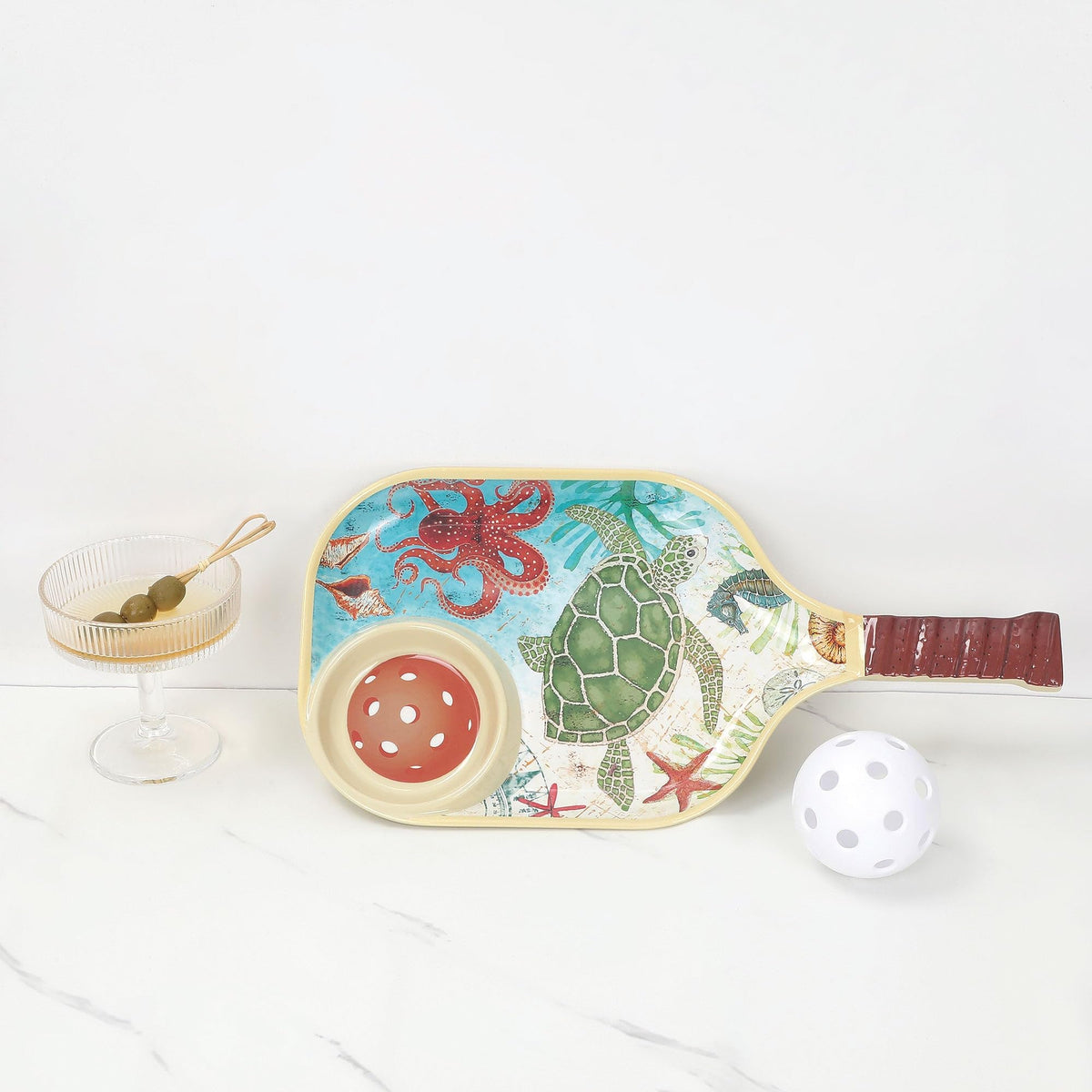 UPware Lovely Lemon Melamine Chip and Dip Snack Tray