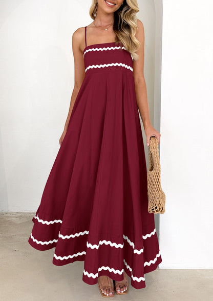 PRETTYGARDEN Women's Summer Spaghetti Strap Boho Maxi Dress