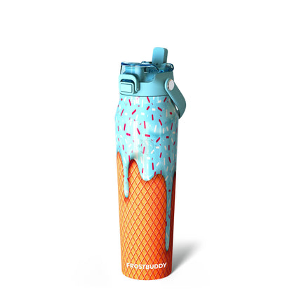 Frost Buddy 24oz Insulated Water Bottle - Straw & Chug Lid - Leak-Proof | Sip-or-chug dual lid | Ice-cold for 24+ hours | Cup-holder friendly