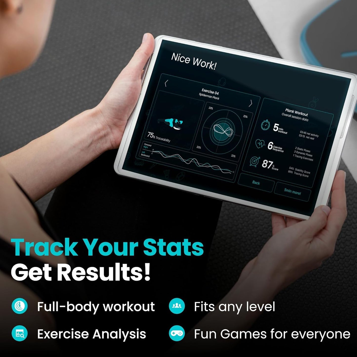 GoBalance Board - App-Enabled Balance Board. Smart Bluetooth Sensor, 12 FREE Interactive Games - Fun, Balance Training and Home Gym Workout! Boost Coordination & Strength for Teens and Adults