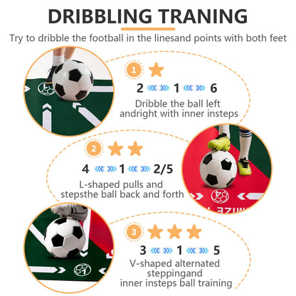 Soccer training mat,Soccer training equipment accessories for All Ages to Improve Speed Strength Agility and Coordination,Anti-Slip/Silent Mat