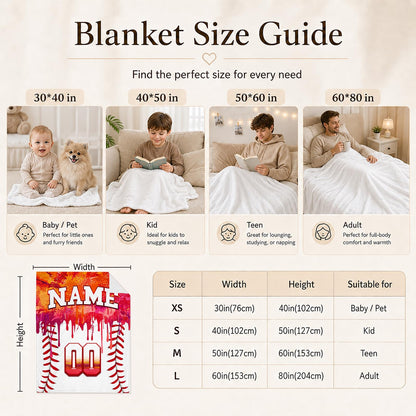 Kids Blanket Custom Baseball Blankets, Splashed Ink Throw Bed Travel