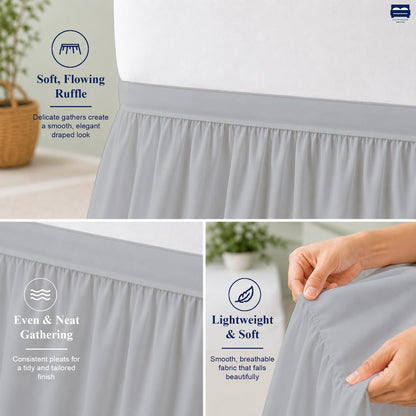 Cottingon Dorm Room Bed Skirt Twin XL, White Microfiber Dust Ruffle, 32 Inch Drop, Fits Standard College Beds 39 x 80, Under Bed Storage Cover, College Dorm Room Essentials, Back to School Bedding