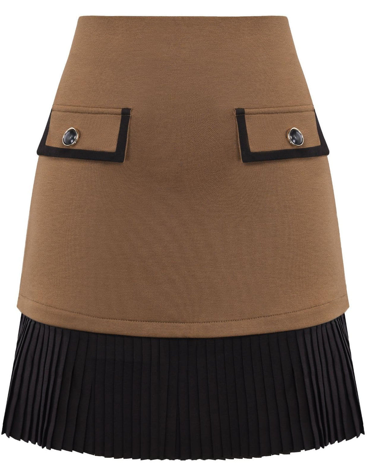 Kate Kasin Women's Plaid Mini Skirt, High Waist Pleated A-Line Skirts