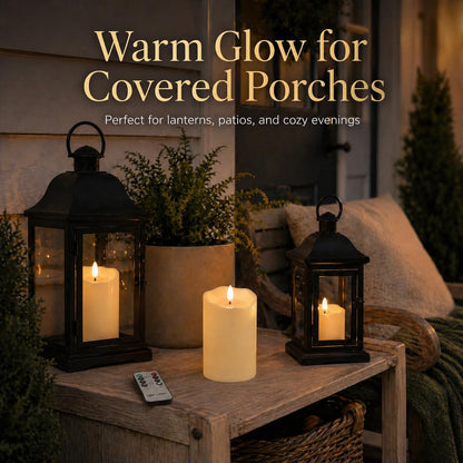 ANGELLOONG Gold Candles for Bathroom Decor, Glass Flameless Candles with Remote, Battery Operated LED Pillar Fake Candles with Timer for Christmas Home Fireplace Mantle Fall Decor