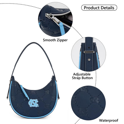NCAA Crescent Shoulder Bag for Women, Half Moon Clutch Purses for Birthday/Graduation Gifts