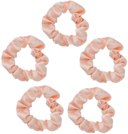 Kitsch Ultra-Petite Satin Scrunchies for Women - Cherry Blossom, 5pcs