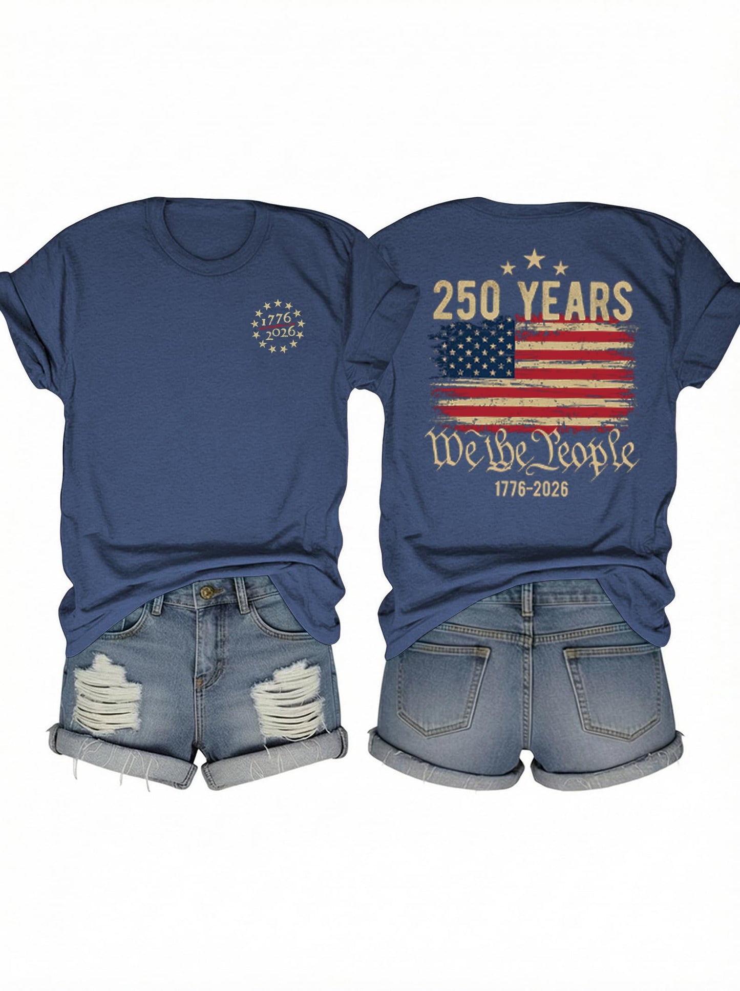 American Flag Shirts for Women 4th of July T-Shirts USA Graphic Tees Casual Blouse Tops