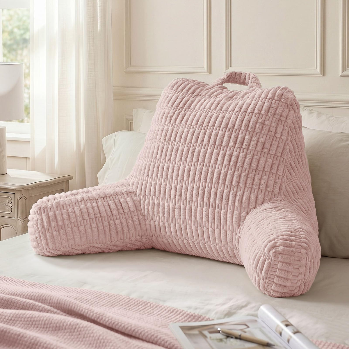 Blissful Diary Reading Pillow, Backrest Pillow with Shredded Memory Foam