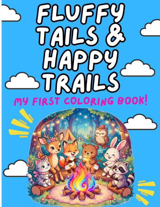 Fluffy Tails and Happy Trails: My First Coloring Book | Created by Krimzen & White