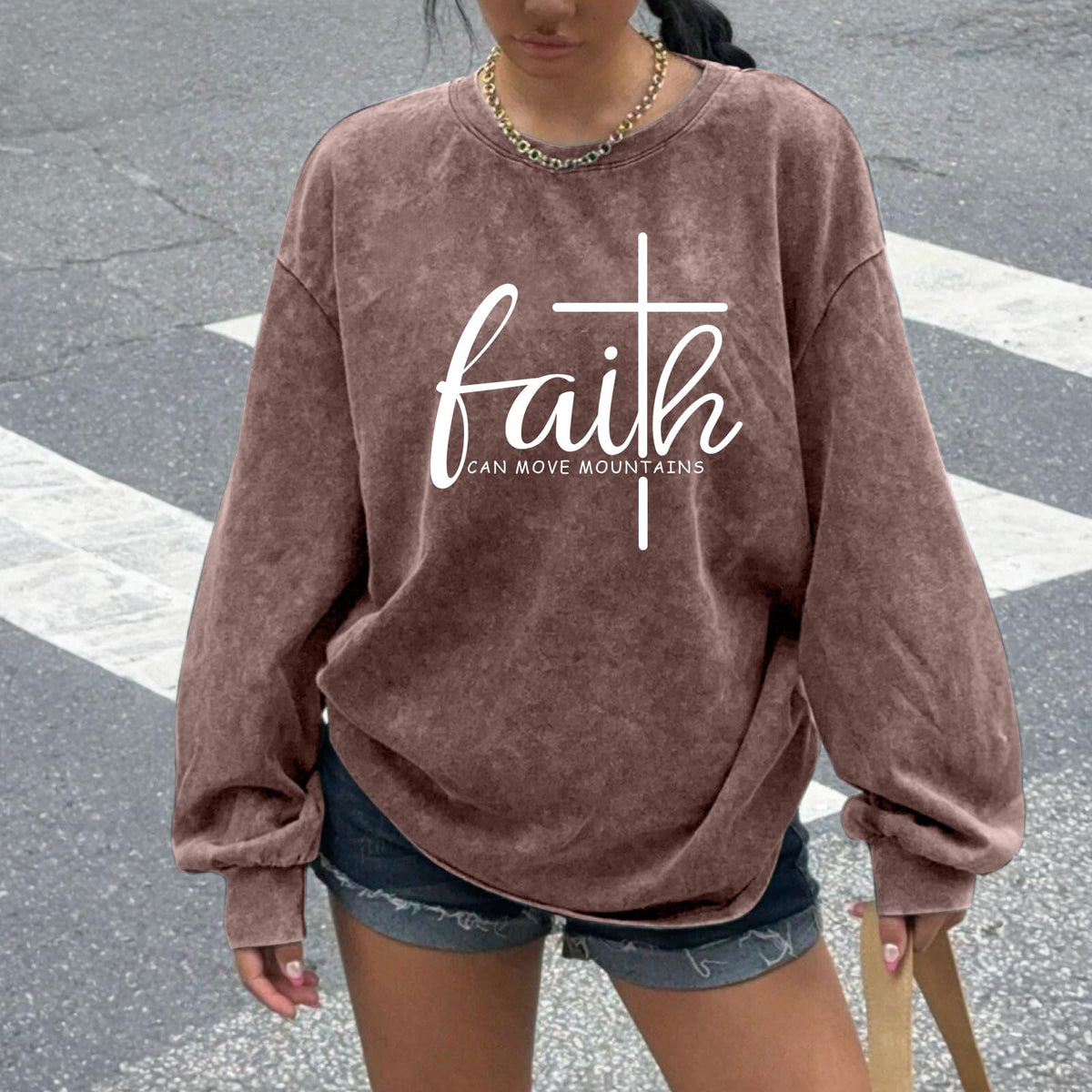 Christian Shirts for Women Faith Can Move Mountains