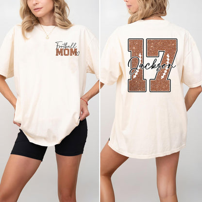Personalized Football Mom Shirt with Kids Names and Jersey Number, Custom Football Mama Shirt, Women Sport Shirts