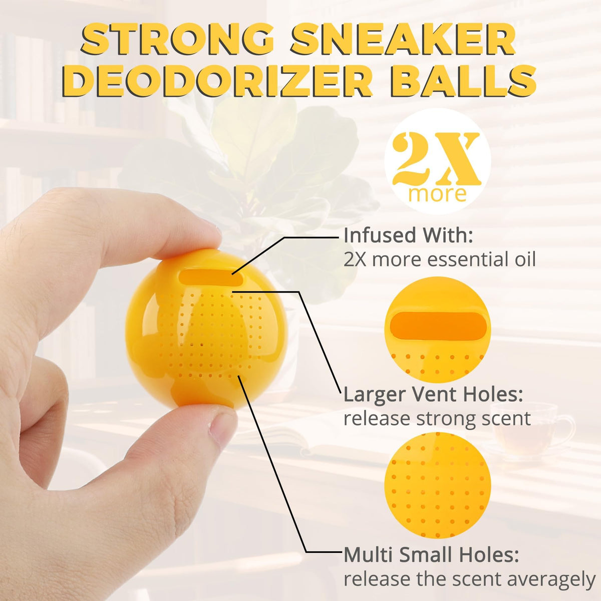 Knixmax Shoe Deodorizer Balls Odor Eliminator for Sneakers 6 Pack Baseball