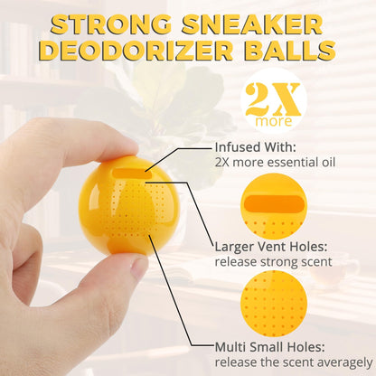 Knixmax Shoe Deodorizer Balls Odor Eliminator for Sneakers 6 Pack Baseball