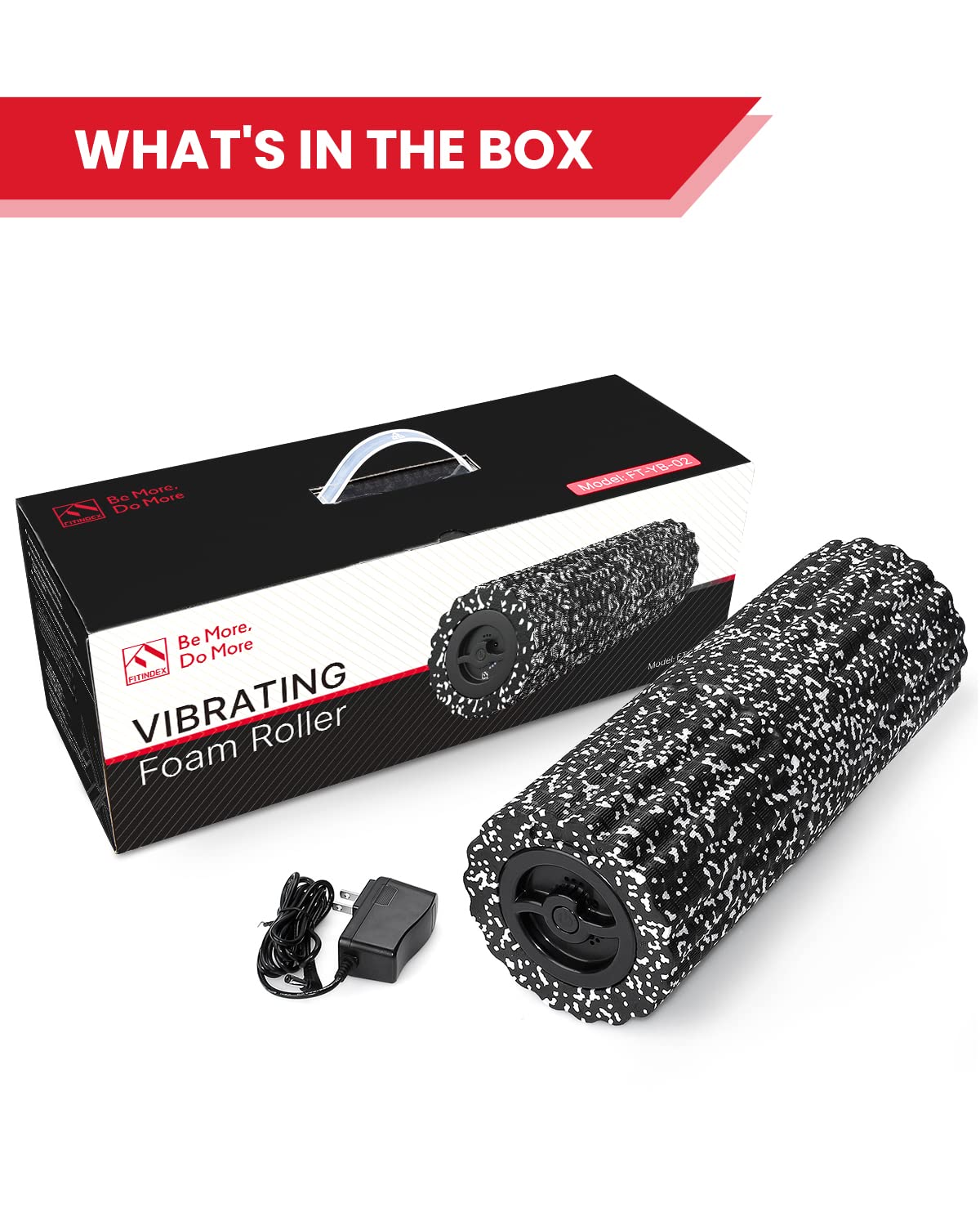 FITINDEX Vibrating Foam Roller for Back Pain, FSA&HSA Eligible, 5-Speed Muscle Massage, Exercise, Muscles Deep Tissue, Physical Therapy, Pilates, Yoga, Neck, Leg, Rechargeable, Travel Portable, Gray