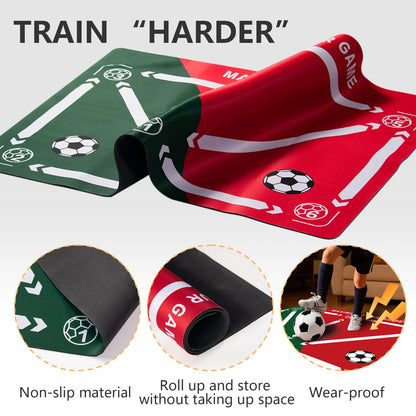 Soccer training mat,Soccer training equipment accessories for All Ages to Improve Speed Strength Agility and Coordination,Anti-Slip/Silent Mat