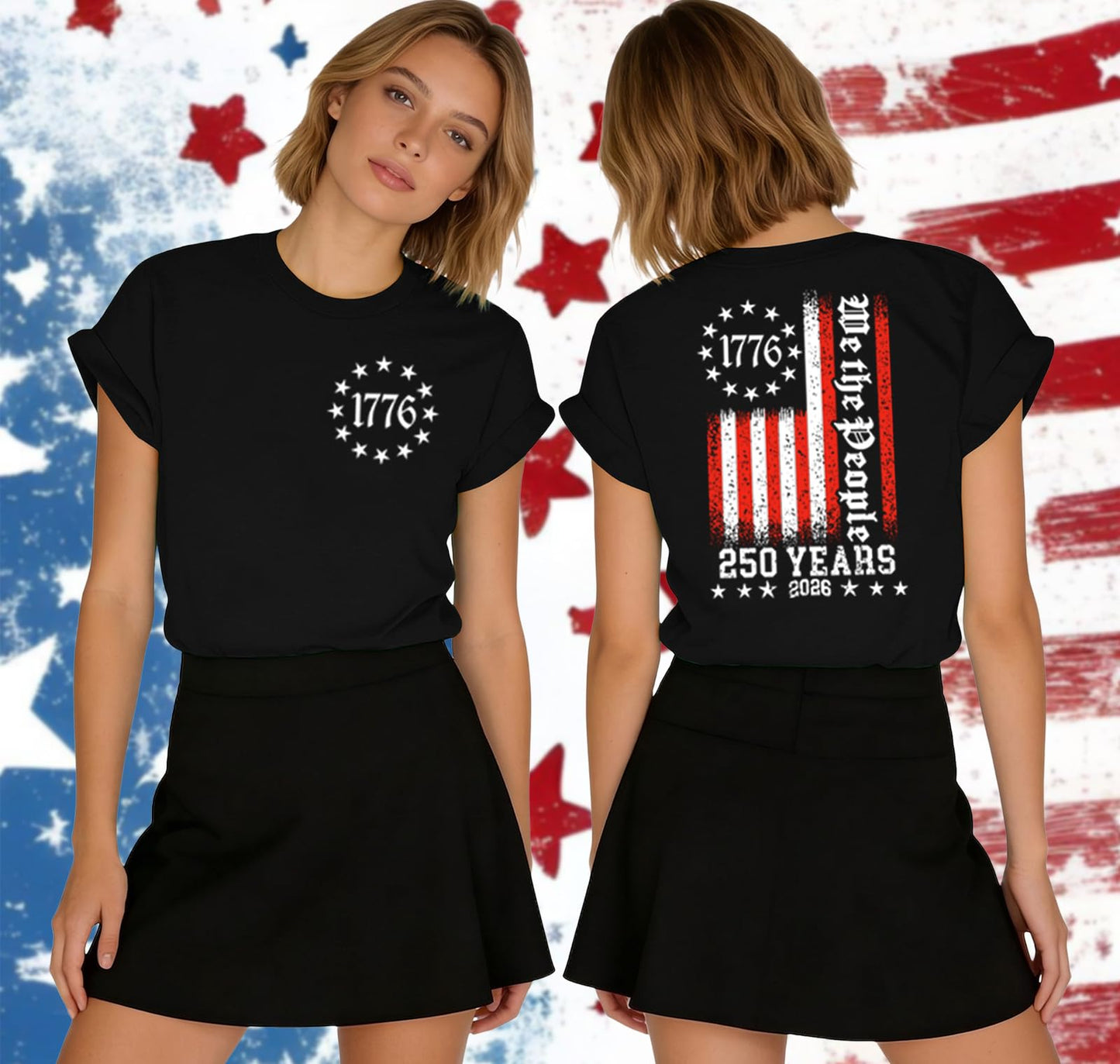 American Flag Shirts for Women 4th of July T-Shirts USA Graphic Tees Casual Blouse Tops