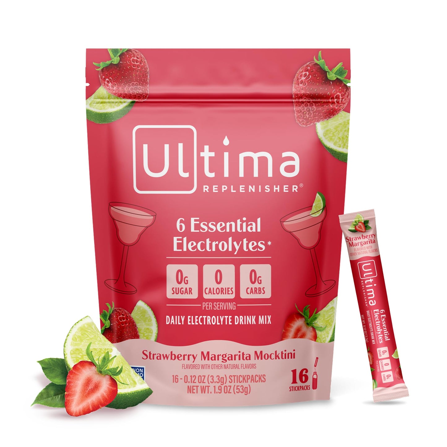 Ultima Replenisher Electrolyte Hydration Powder, Grape, 20 Count Stickpacks Pouch - Sugar Free, 0 Calories, 0 Carbs - Gluten-Free, Keto, Non-GMO with Magnesium, Potassium