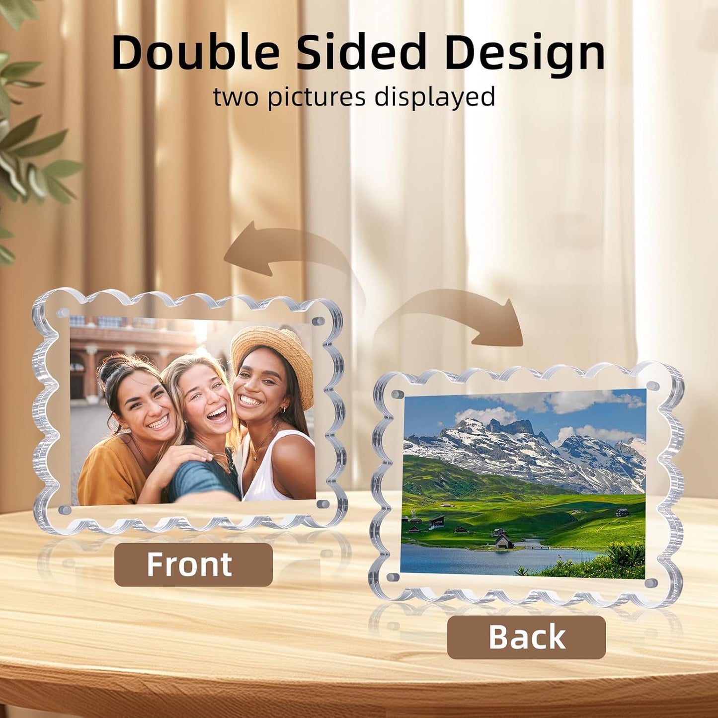 Chivalral 3 Pack 4x6 Acrylic Picture Frame, Double-Sided Tabletop Display