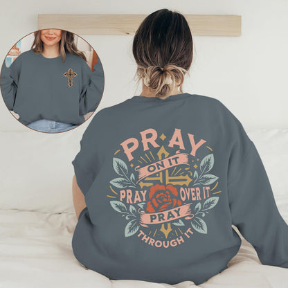 Pairxily Christian Crewneck Sweatshirts for Women Pray Bible Verse