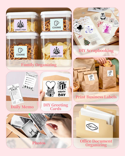 Memoking Mini Printer - Sticker Printer T02 Inkless Sticker Maker Machine