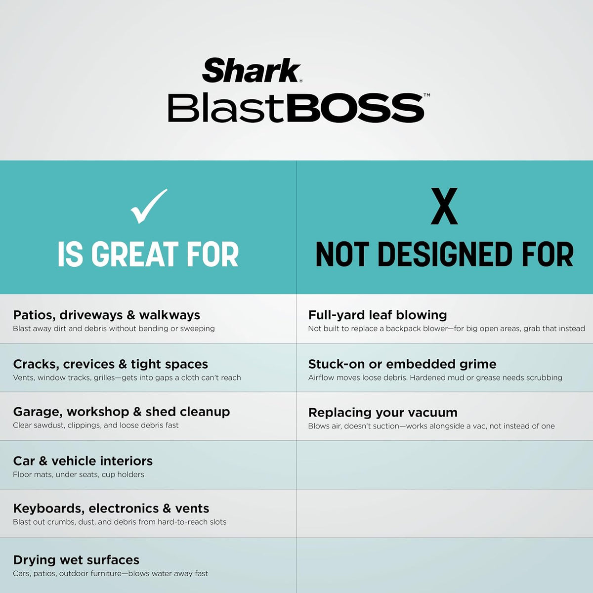 Shark BlastBoss, All-in-One Air Blasting System with BlastBroom, AB2111