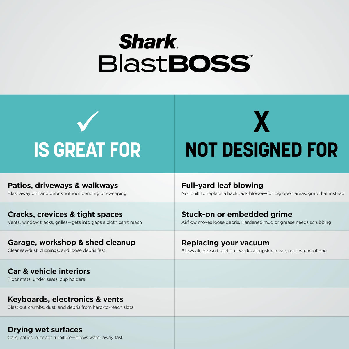 Shark BlastBoss, All-in-One Air Blasting System with BlastBroom, AB2111