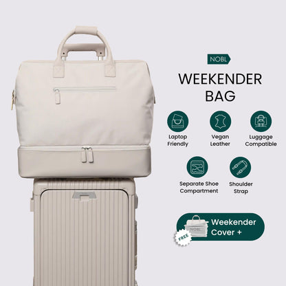 Nobl Travel Weekender Bag for Women & Men, Large Carry-On Duffel, Hot Pink