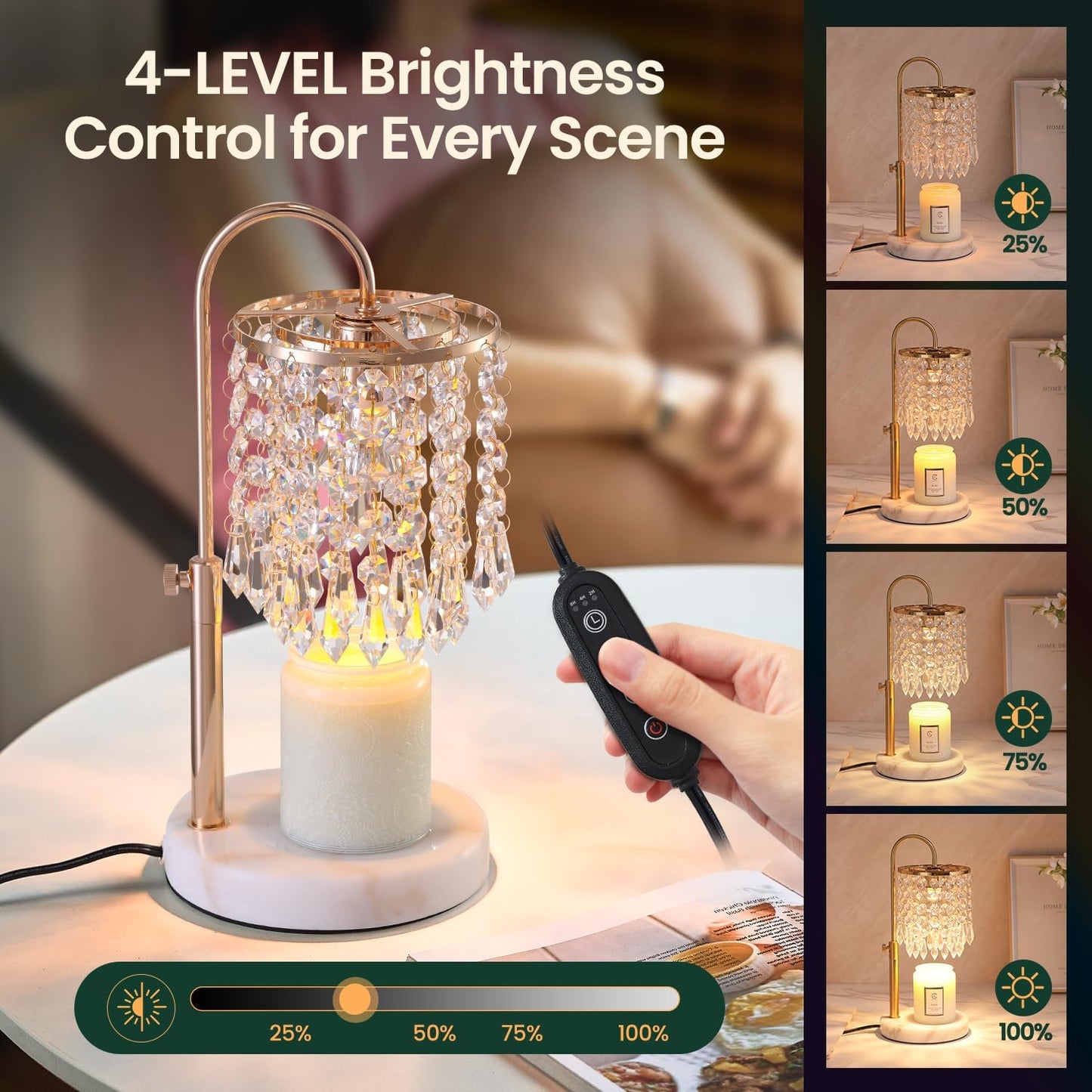 Candle Warmer Lamp with Timer & Dimmer