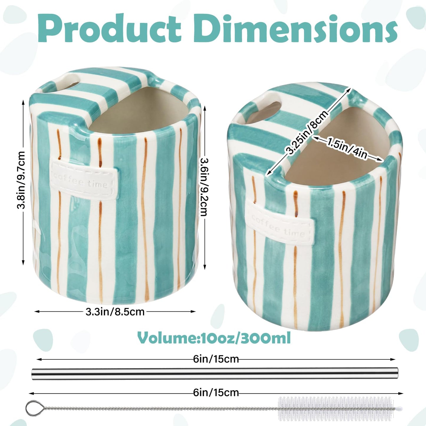 2 Pack Ceramic Mug with Sip Hole,