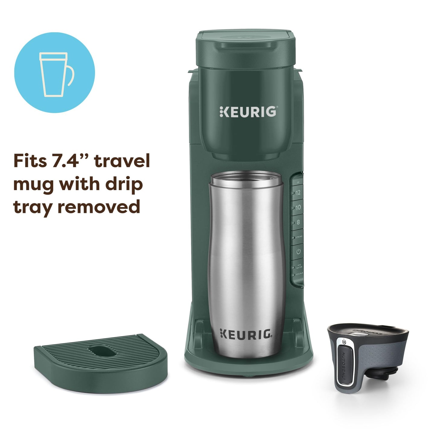 Keurig K-Express Single Serve K-Cup Pod Coffee Maker, 3 Brew Sizes, Strong Button Feature, 42oz Removable Reservoir, Island Berry