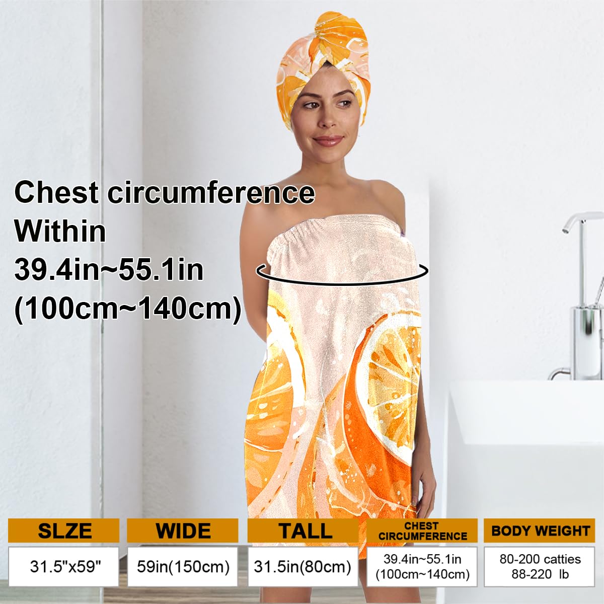 Strawberry Print Bath Wrap and Hair Drying Towel Set – Microfiber Quick Dry Shower Body Wrap for Women, Absorbent Spa Skirt with Elastic Band and Cute Bow Design (Strawberry 1)