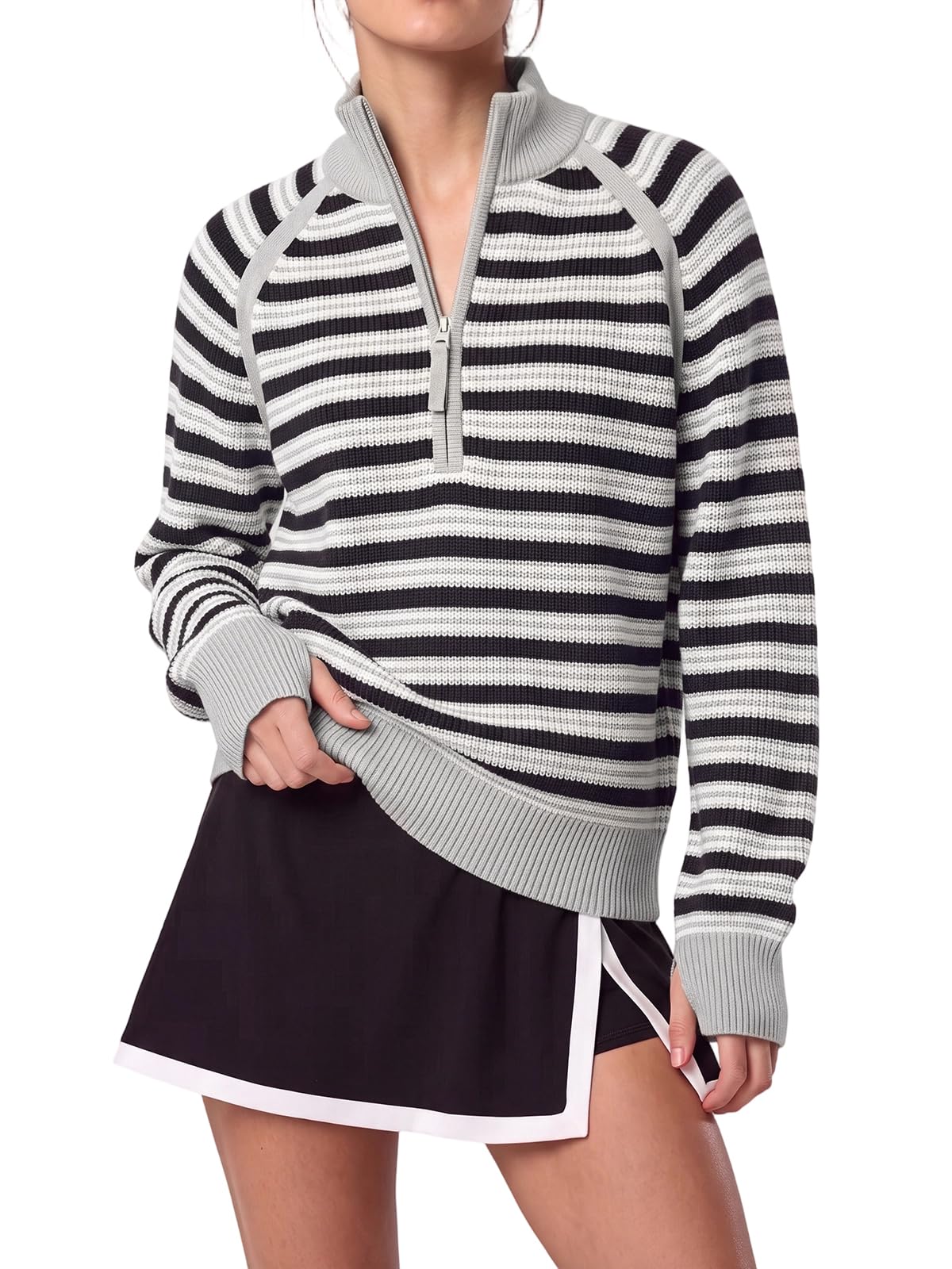 Women's Half Zip Sweater Long Sleeve Pullover