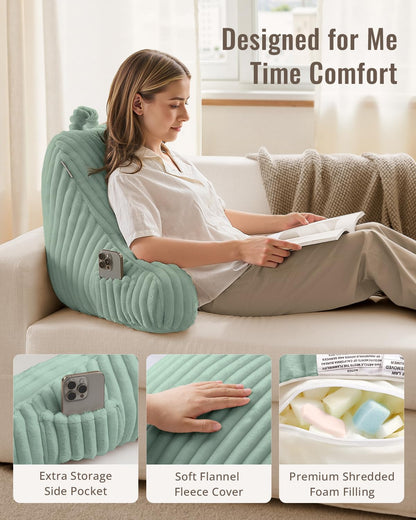Blissful Diary Reading Pillow, Backrest Pillow with Shredded Memory Foam