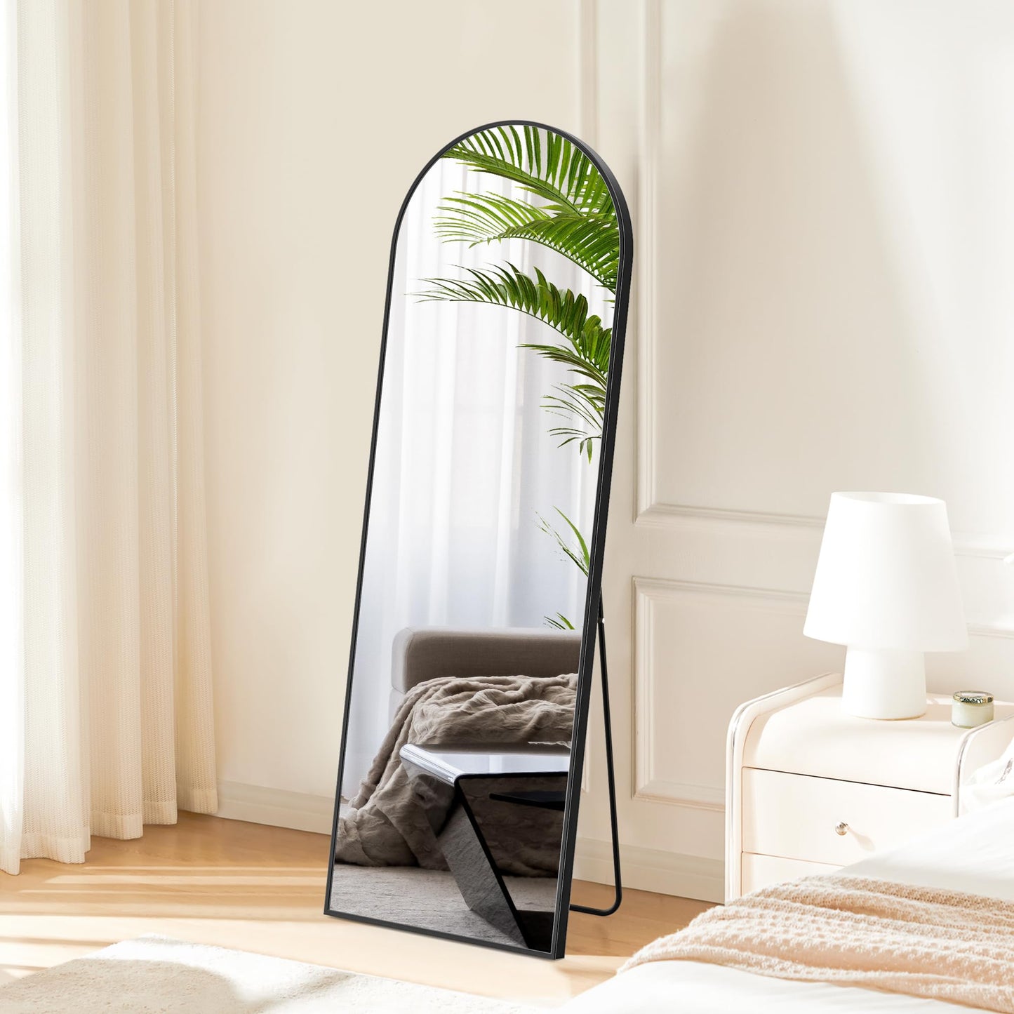 DUMOS 59"x16" Arched Full Length Mirror with Stand