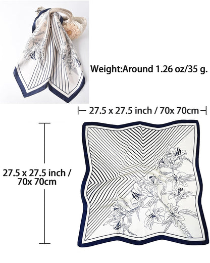 Saiusloa Neck Scarf For Womens Silky Head Scarves Hair Bandanas Square Scarf Fashion Accessories lightweight