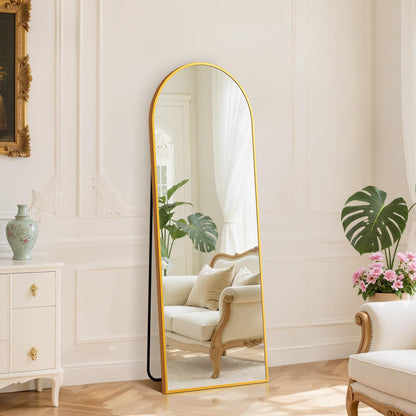 DUMOS 59"x16" Arched Full Length Mirror with Stand