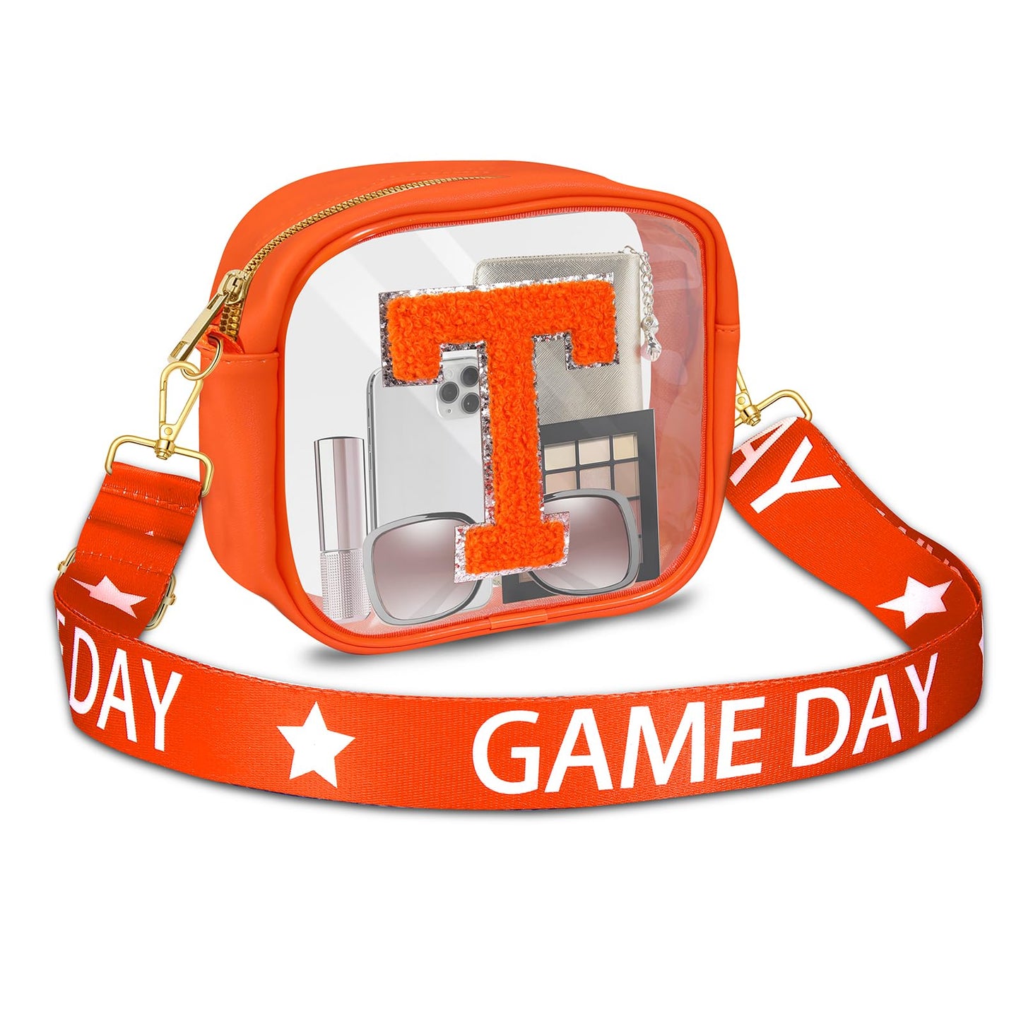 Game Day Clear Bag for Women Football Stadium Approved Clear Crossbody Purse Game Day Accessories Outfits