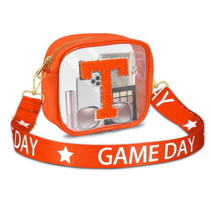 Game Day Clear Bag for Women Football Stadium Approved Clear Crossbody Purse Game Day Accessories Outfits