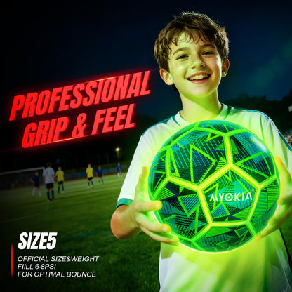 Rechargeable Light Up Soccer Ball Size 5 Tri-Color Glow in Dark